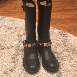 Valentino Rockstud Black Leather Boots